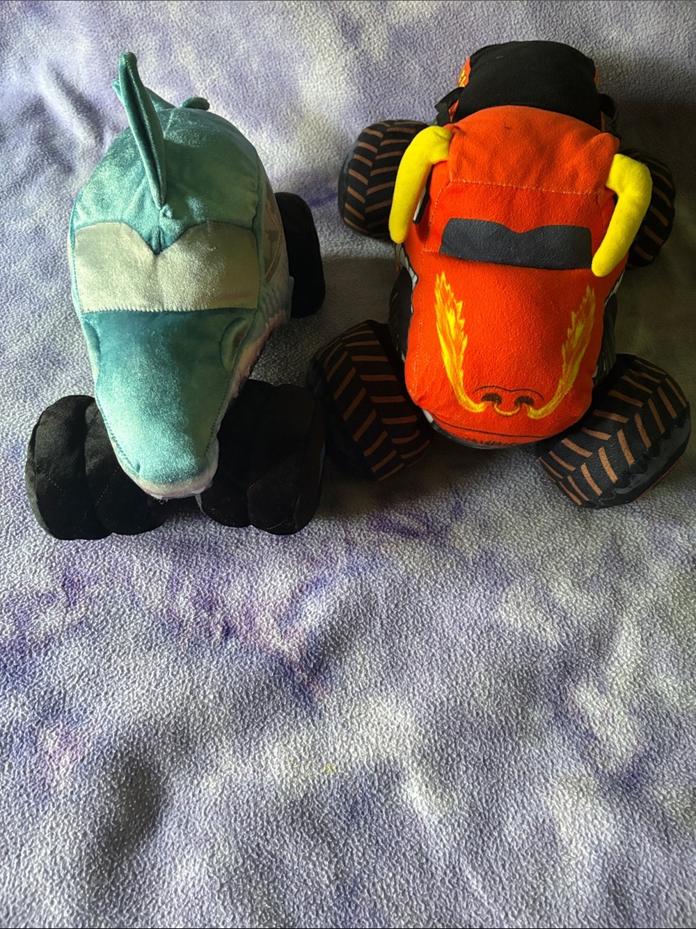 Plush Monster Trucks stuffies, El Toro Loco and Megalodone
